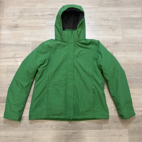 Lands' End Jackets & Blazers - Lands' End Squall Waterproof Fleece Lined Hooded Parka Coat Green Womens L 14-16